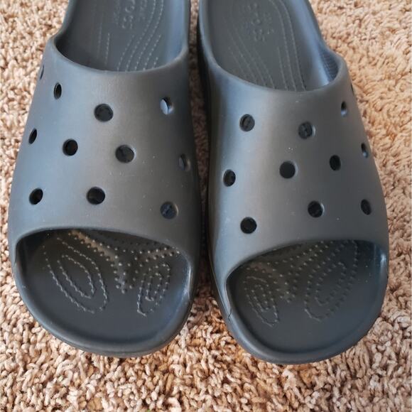 Crocs Classic Platform Slide Sandals Black Slip On Womens 9 - Picture 2 of 7